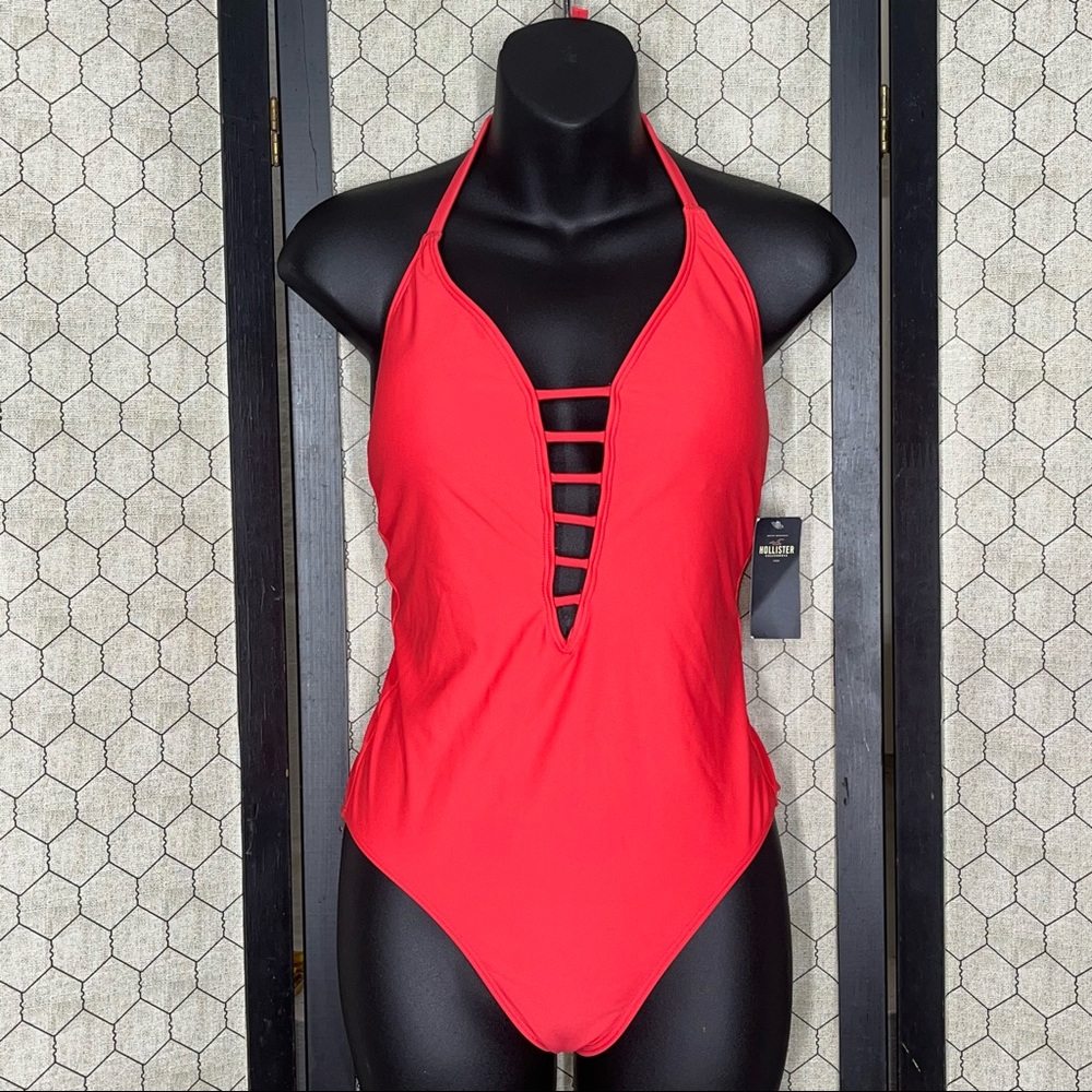 Hollister Halter Crisscross One Piece Swimsuit